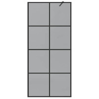 Produktbild för Walk-in Duschvägg Svart 90 x 195 cm härdat glas