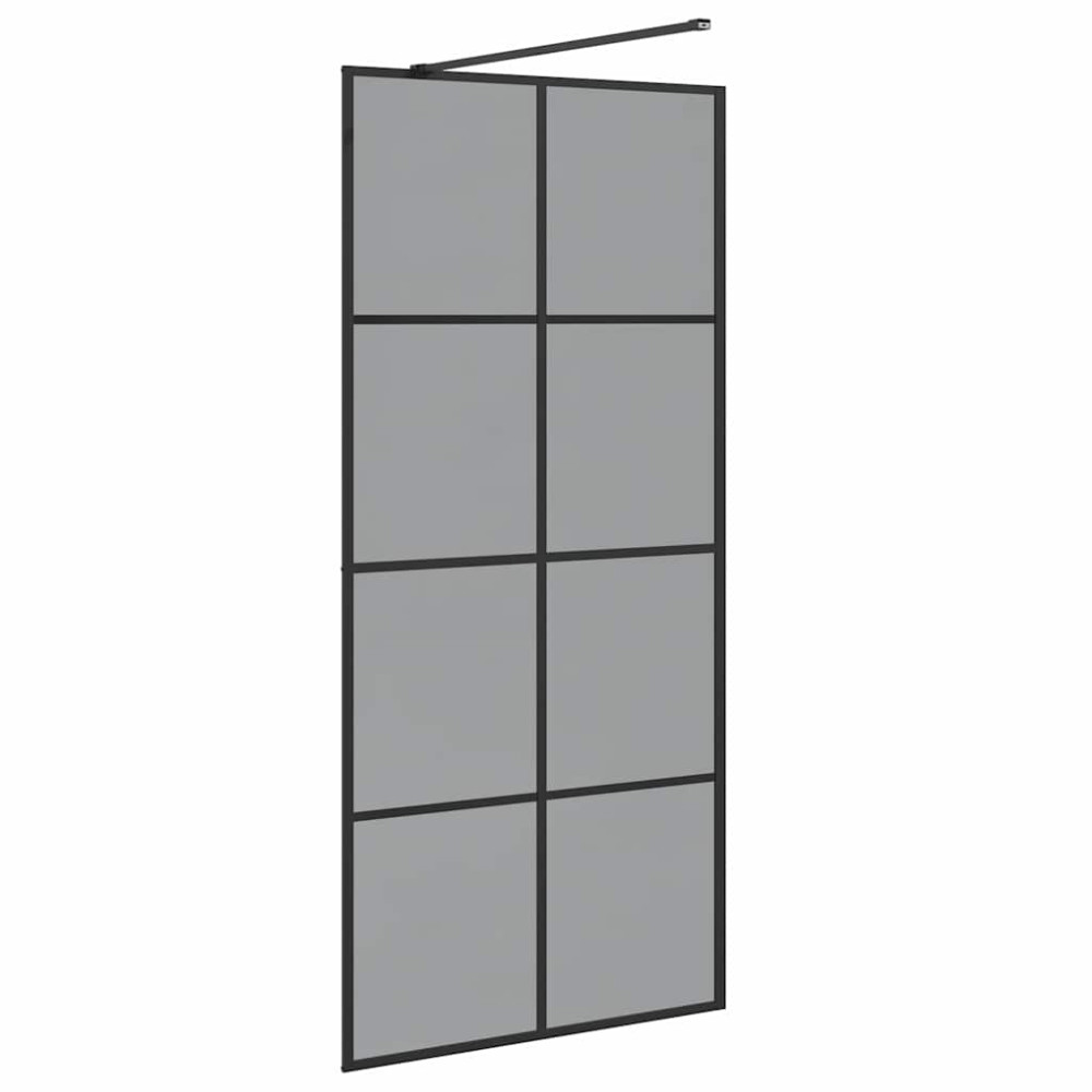 Produktbild för Walk-in Duschvägg Svart 90 x 195 cm härdat glas