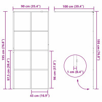 Produktbild för Walk-in Duschvägg Svart 90 x 195 cm härdat glas