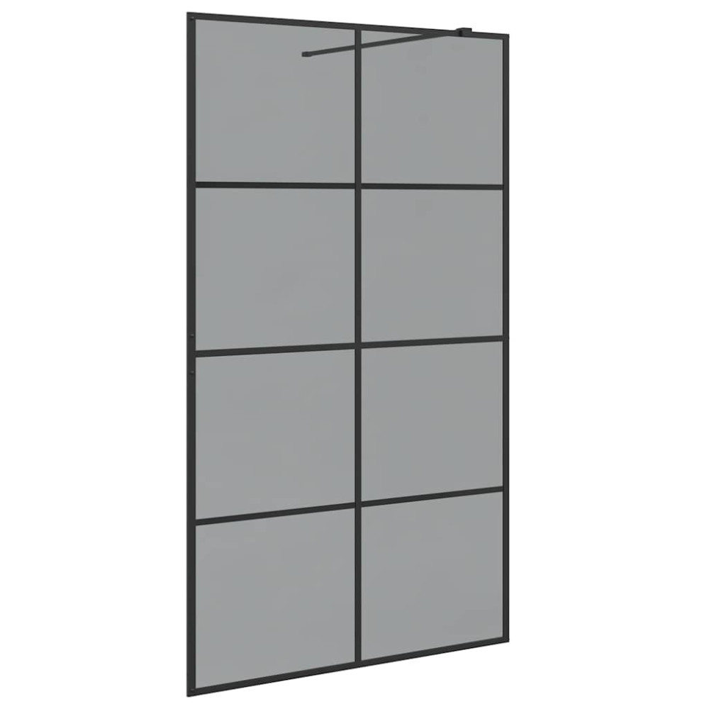 Produktbild för Walk-in Duschvägg Svart 115 x 195 cm härdat glas