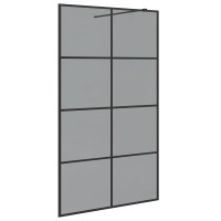 Produktbild för Walk-in Duschvägg Svart 115 x 195 cm härdat glas