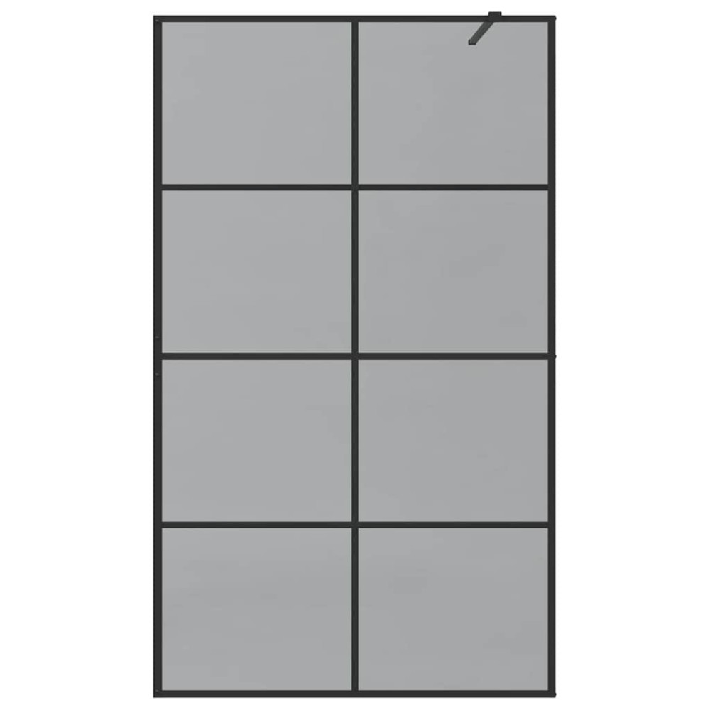 Produktbild för Walk-in Duschvägg Svart 115 x 195 cm härdat glas