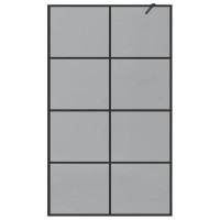 Produktbild för Walk-in Duschvägg Svart 115 x 195 cm härdat glas