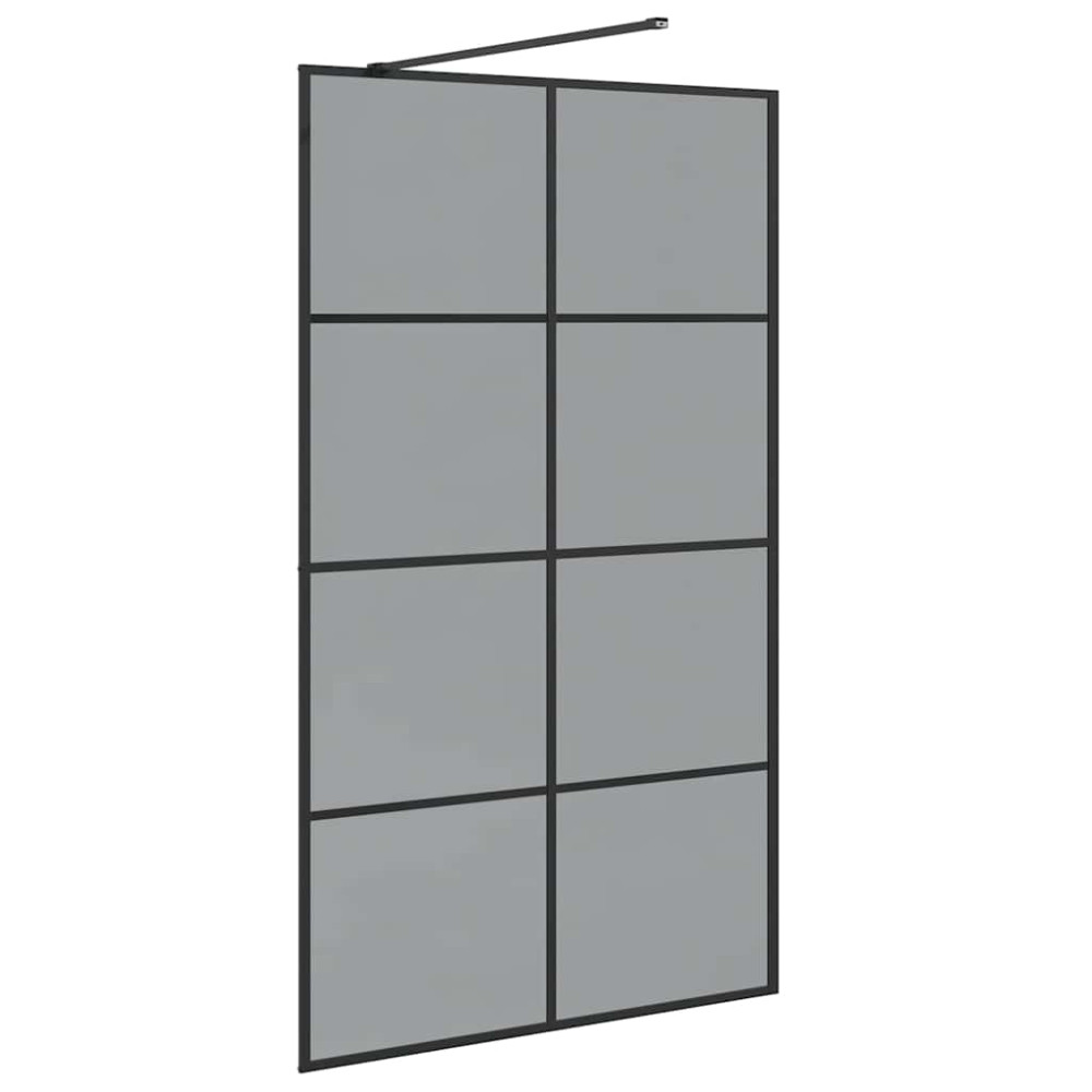 Produktbild för Walk-in Duschvägg Svart 115 x 195 cm härdat glas