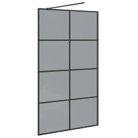 Produktbild för Walk-in Duschvägg Svart 115 x 195 cm härdat glas