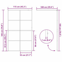 Produktbild för Walk-in Duschvägg Svart 115 x 195 cm härdat glas