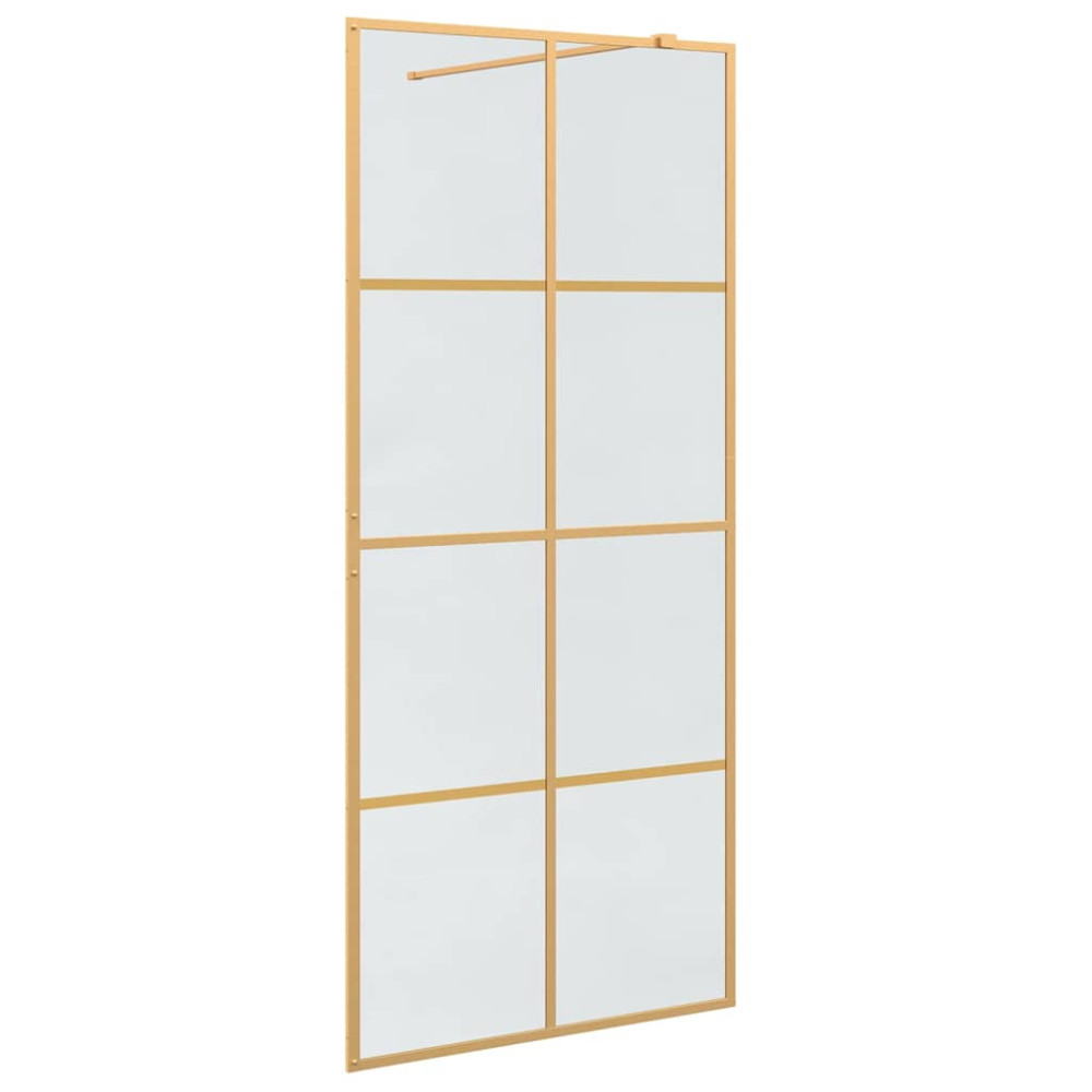 Produktbild för Walk-in Duschvägg Guld 90 x 195 cm härdat glas