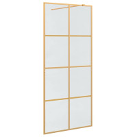 Produktbild för Walk-in Duschvägg Guld 90 x 195 cm härdat glas