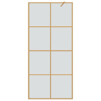 Produktbild för Walk-in Duschvägg Guld 90 x 195 cm härdat glas