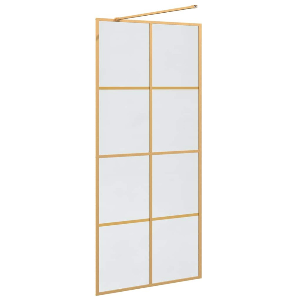 Produktbild för Walk-in Duschvägg Guld 90 x 195 cm härdat glas