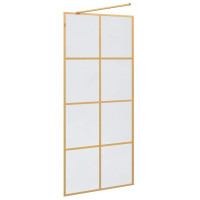 Produktbild för Walk-in Duschvägg Guld 90 x 195 cm härdat glas