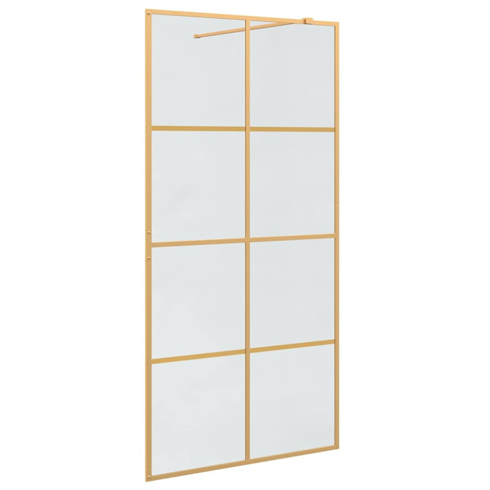 Produktbild för Walk-in Duschvägg Guld 100 x 195 cm härdat glas