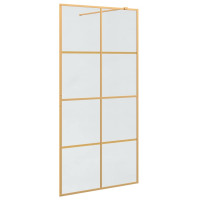 Produktbild för Walk-in Duschvägg Guld 100 x 195 cm härdat glas
