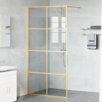 Produktbild för Walk-in Duschvägg Guld 100 x 195 cm härdat glas