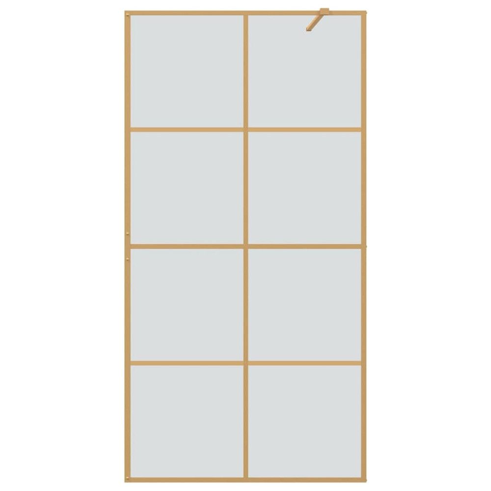 Produktbild för Walk-in Duschvägg Guld 100 x 195 cm härdat glas