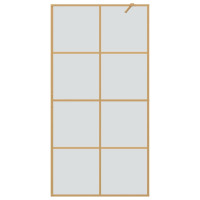 Produktbild för Walk-in Duschvägg Guld 100 x 195 cm härdat glas