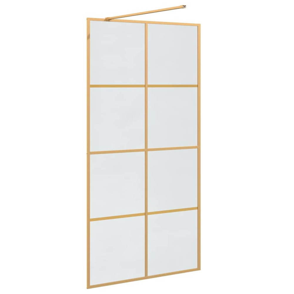 Produktbild för Walk-in Duschvägg Guld 100 x 195 cm härdat glas