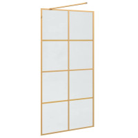 Produktbild för Walk-in Duschvägg Guld 100 x 195 cm härdat glas