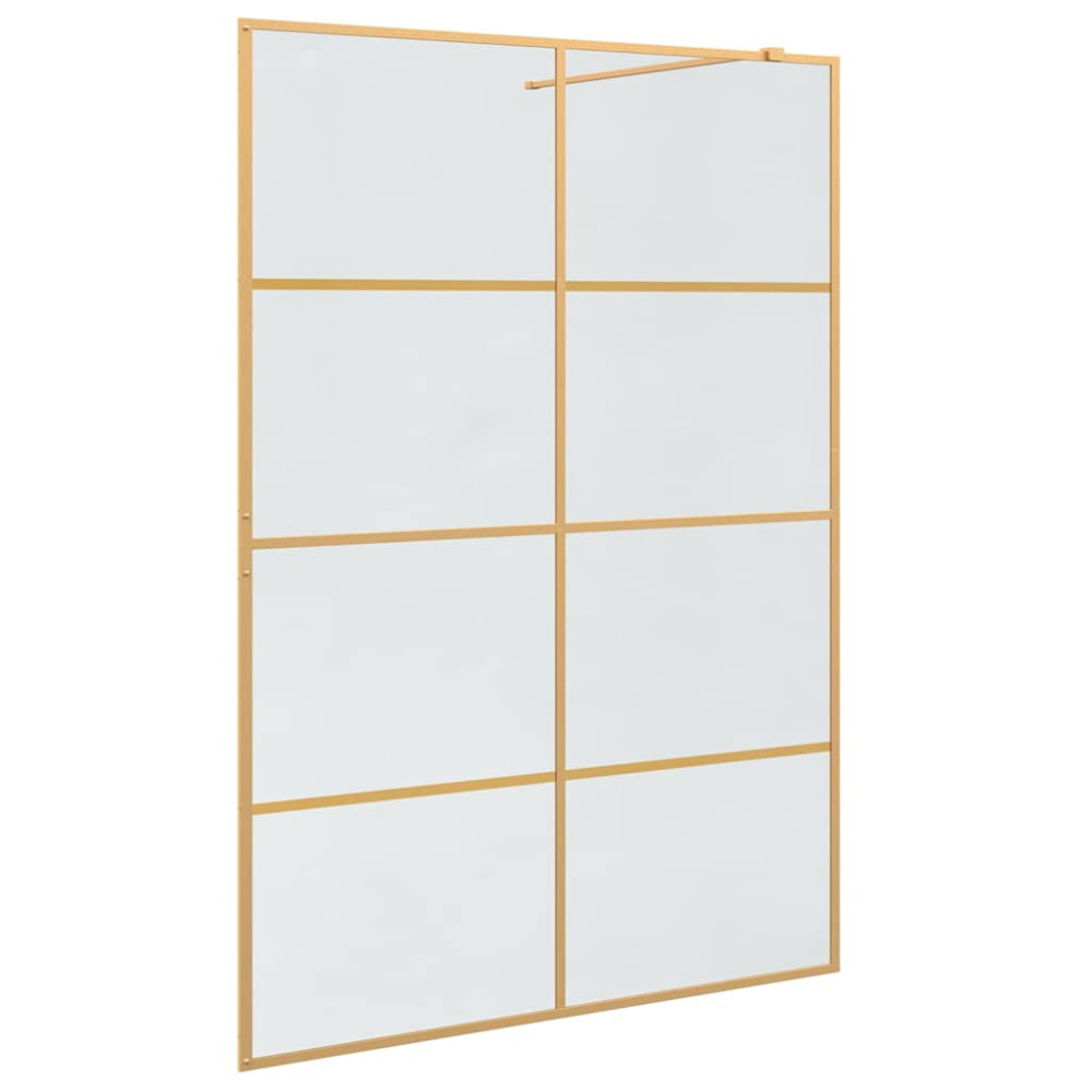 Produktbild för Walk-in Duschvägg Guld 140 x 195 cm härdat glas