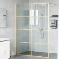Produktbild för Walk-in Duschvägg Guld 140 x 195 cm härdat glas