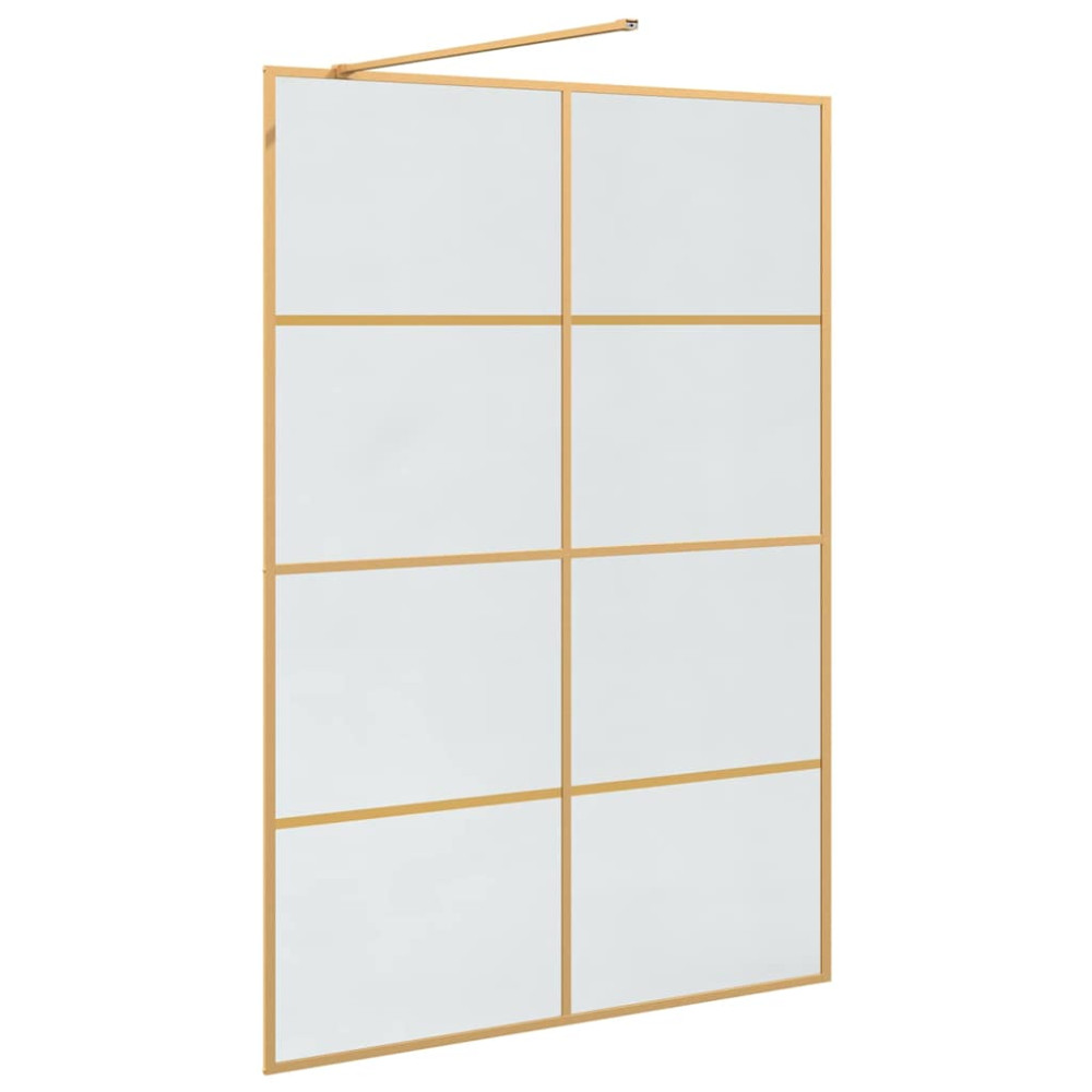 Produktbild för Walk-in Duschvägg Guld 140 x 195 cm härdat glas