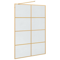 Produktbild för Walk-in Duschvägg Guld 140 x 195 cm härdat glas