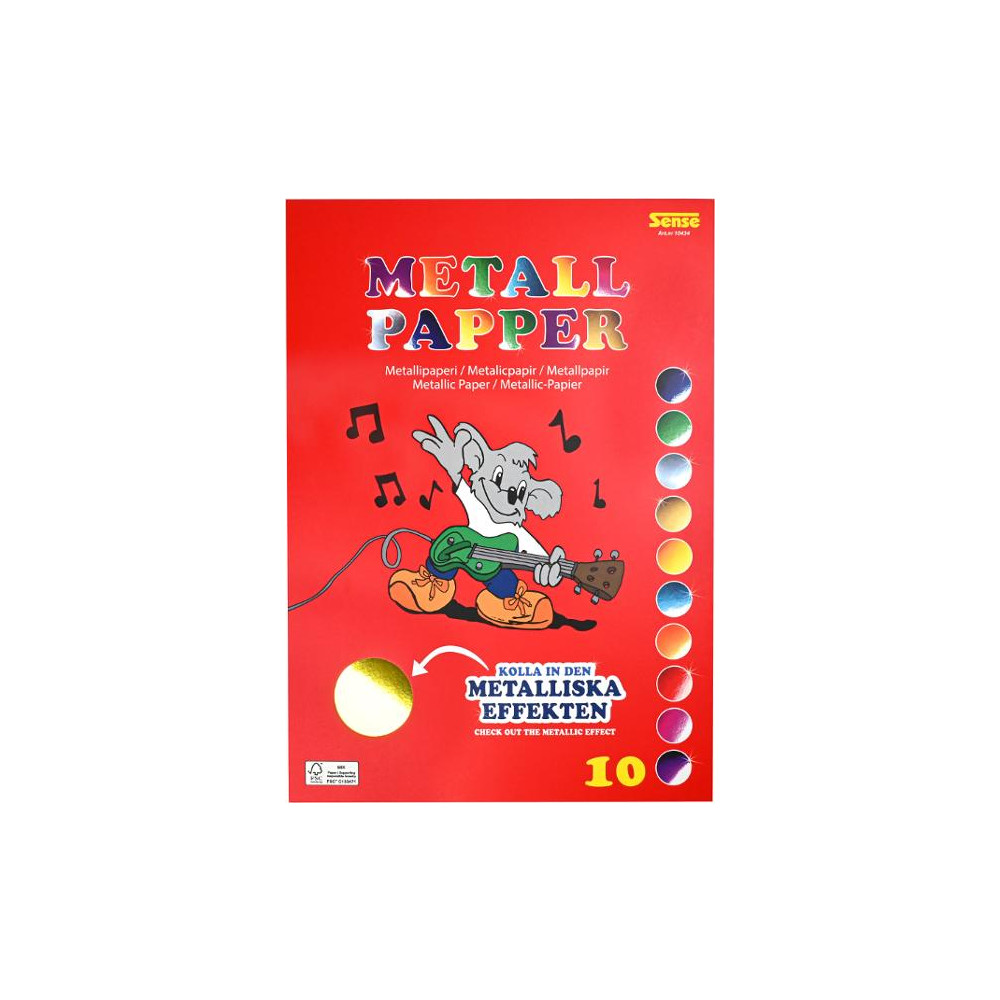 Produktbild för Metalliskt papper FSC A4 100 blad