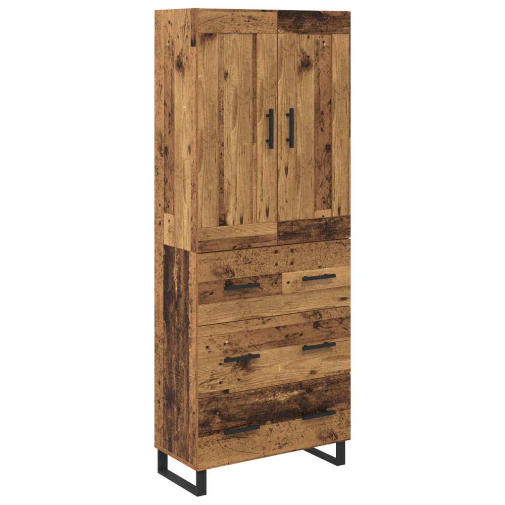 Produktbild för Skåp Gammalt trä 69,5 x 34 x 180 cm Konstruerat trä