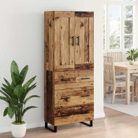 Produktbild för Skåp Gammalt trä 69,5 x 34 x 180 cm Konstruerat trä