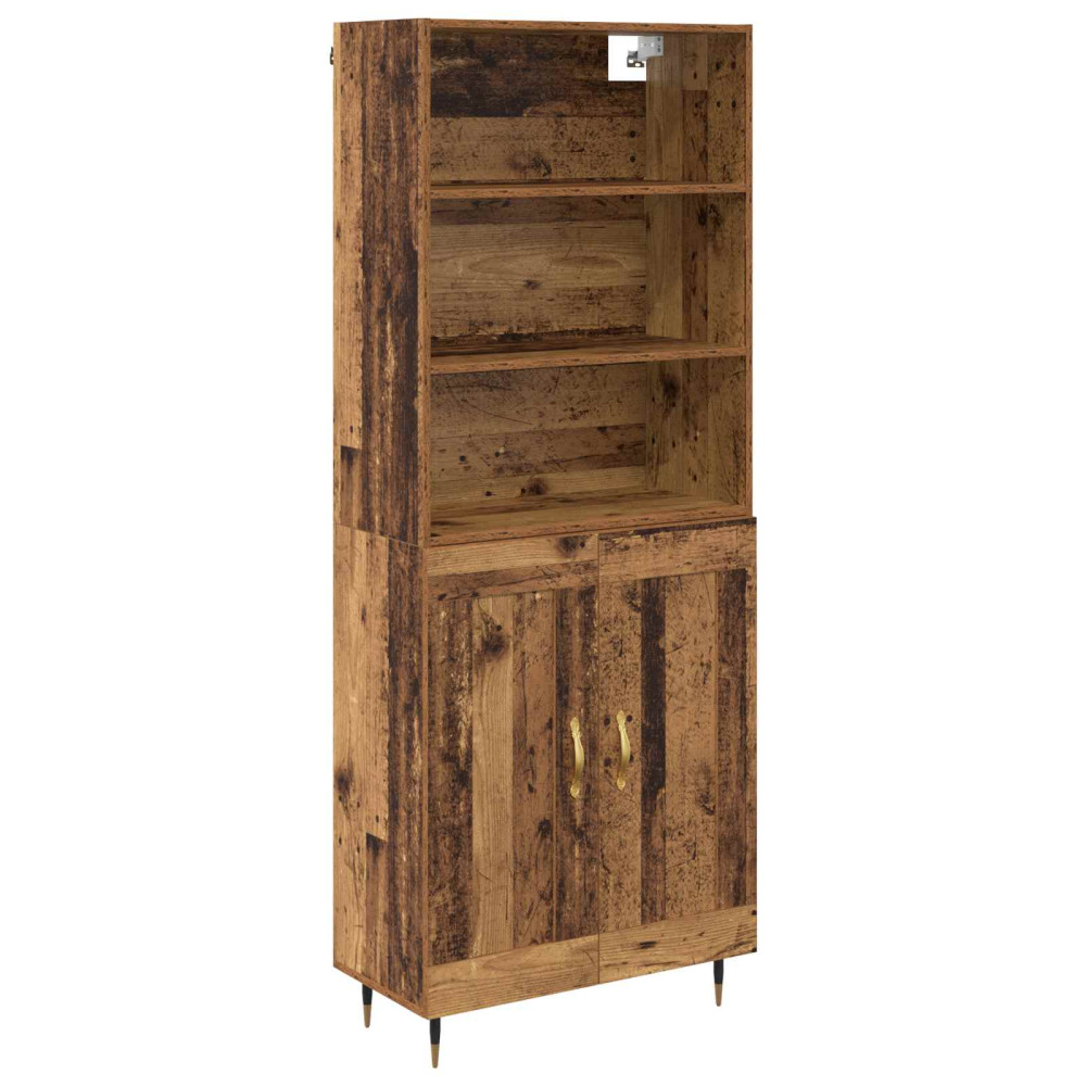 Produktbild för Skåp Gammalt trä 69,5 x 34 x 180 cm Konstruerat trä