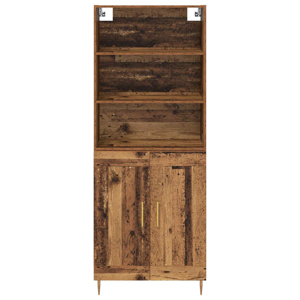 Produktbild för Skåp Gammalt trä 69,5 x 34 x 180 cm Konstruerat trä