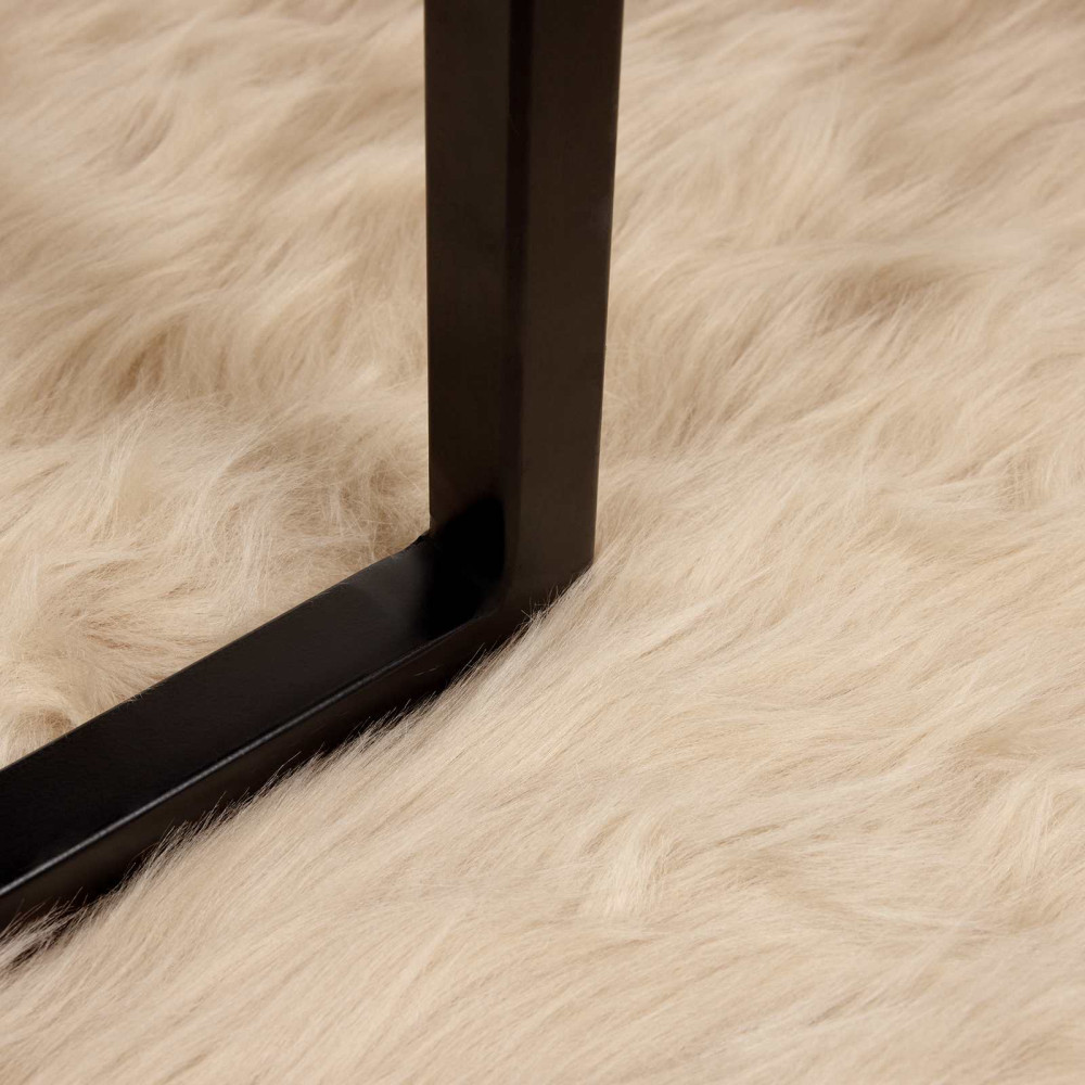 Produktbild för Fuskfäll matta TAFALLA Beige Ø 200 cm Polyester