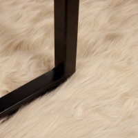 Produktbild för Fuskfäll matta TAFALLA Beige Ø 200 cm Polyester
