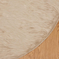 Produktbild för Fuskfäll matta TAFALLA Beige Ø 200 cm Polyester