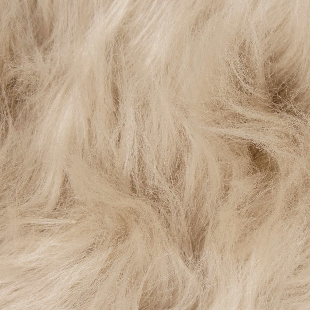 Produktbild för Fuskfäll matta TAFALLA Beige Ø 200 cm Polyester