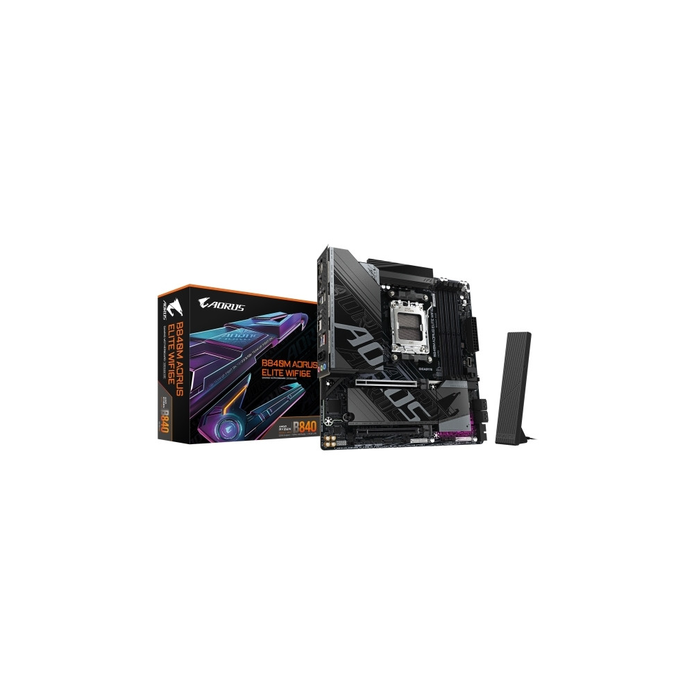 Produktbild för AORUS B840M ELITE WIFI6E - moderkort - micro ATX - Socket AM5 - AMD B840