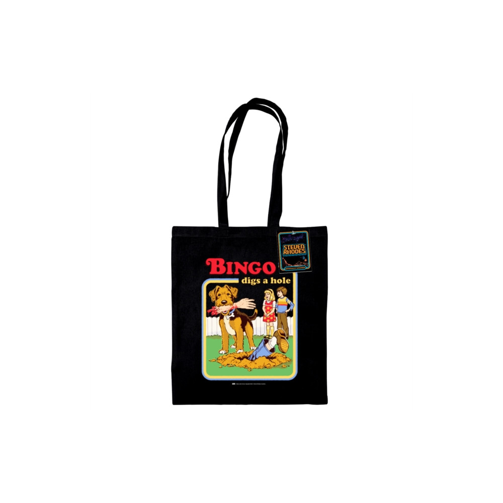 Produktbild för Steven Rhodes (Bingo Digs A Hole) Black Tote Bag