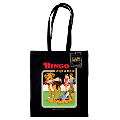 Pyramid International Steven Rhodes (Bingo Digs A Hole) Black Tote Bag