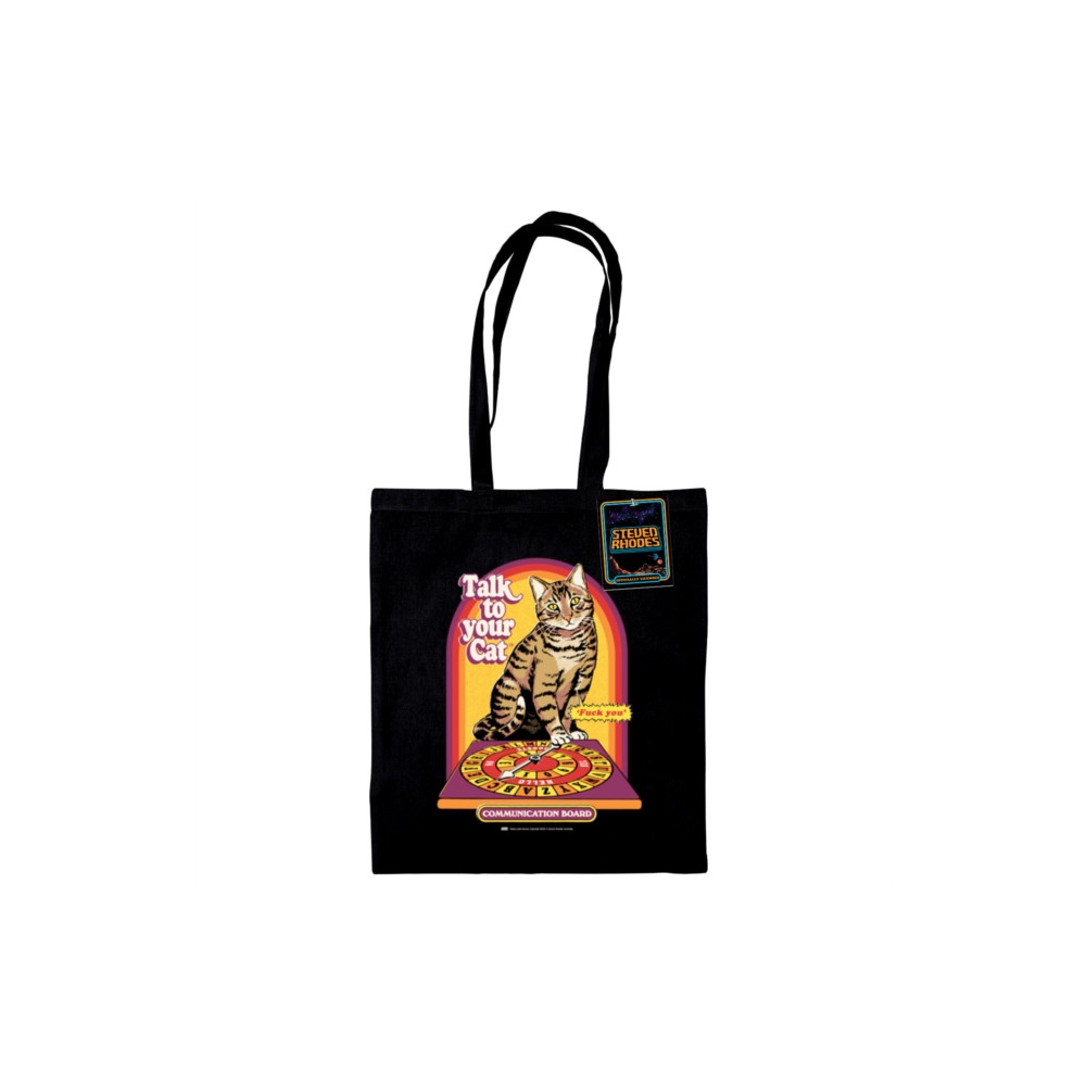 Produktbild för Steven Rhodes (Talk To Your Cat) Black Tote Bag