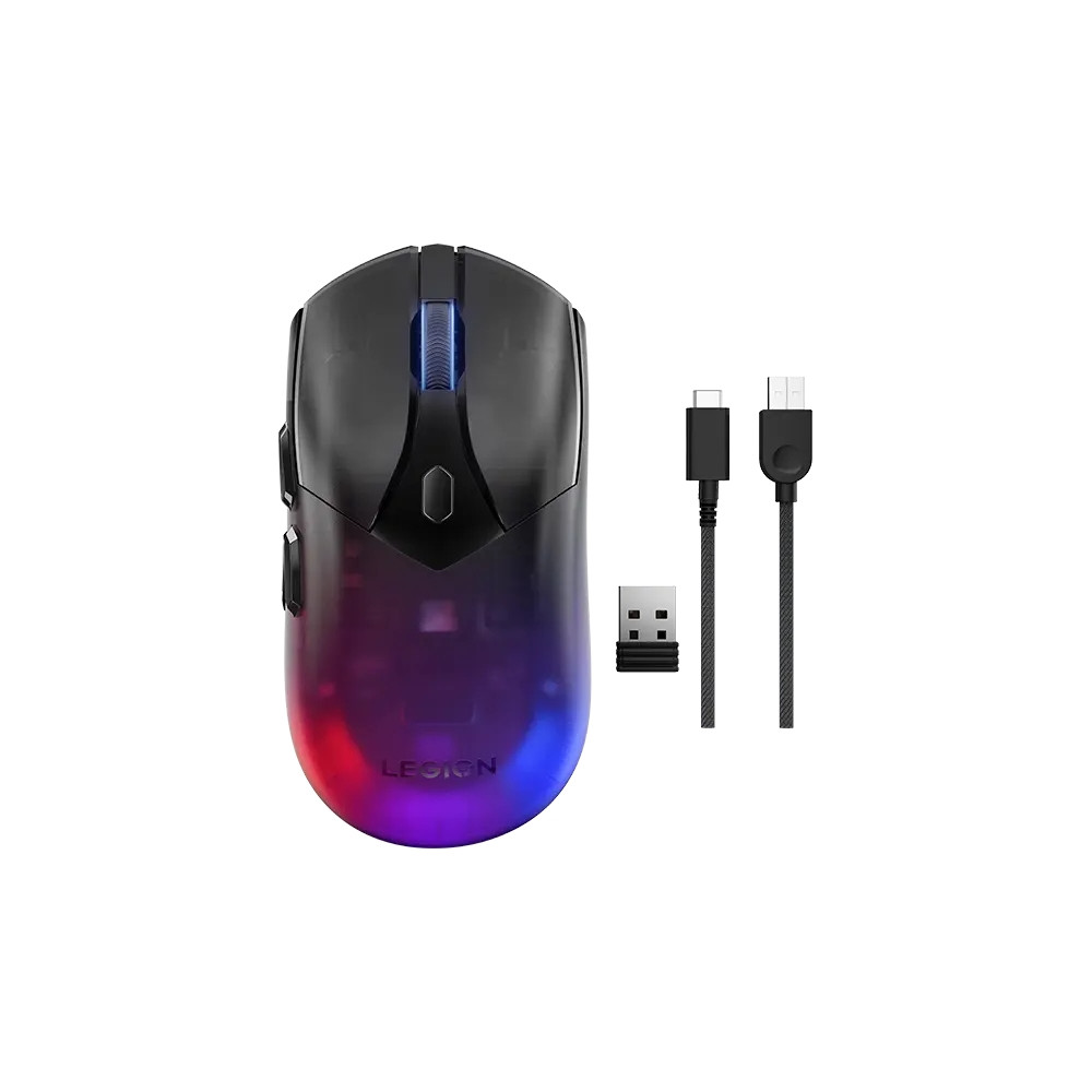 Produktbild för Lenovo Legion M410 - mus - 2.4 GHz, USB - svart, transparent