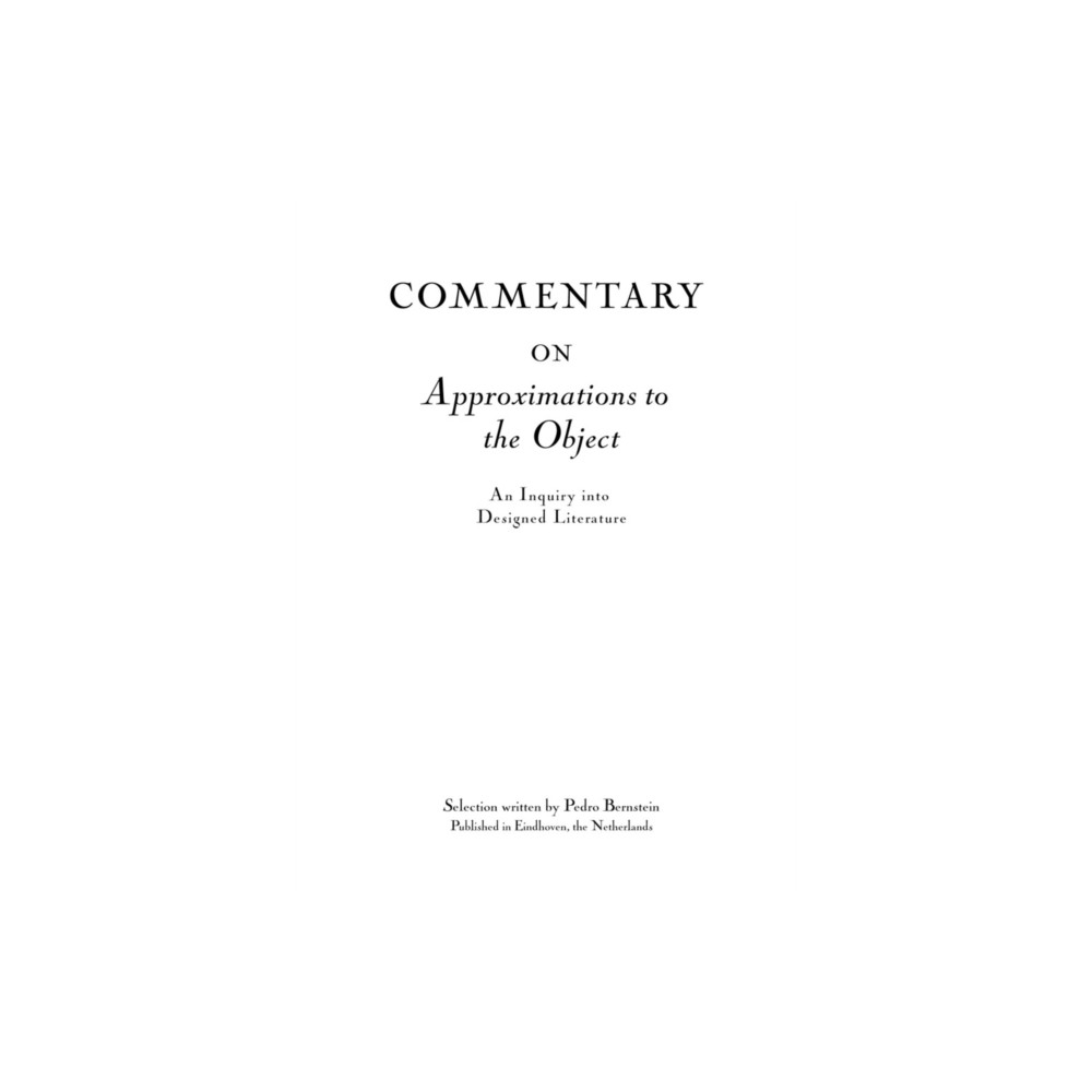 Produktbild för Commentary on Approximations to the Object (inbunden, eng)