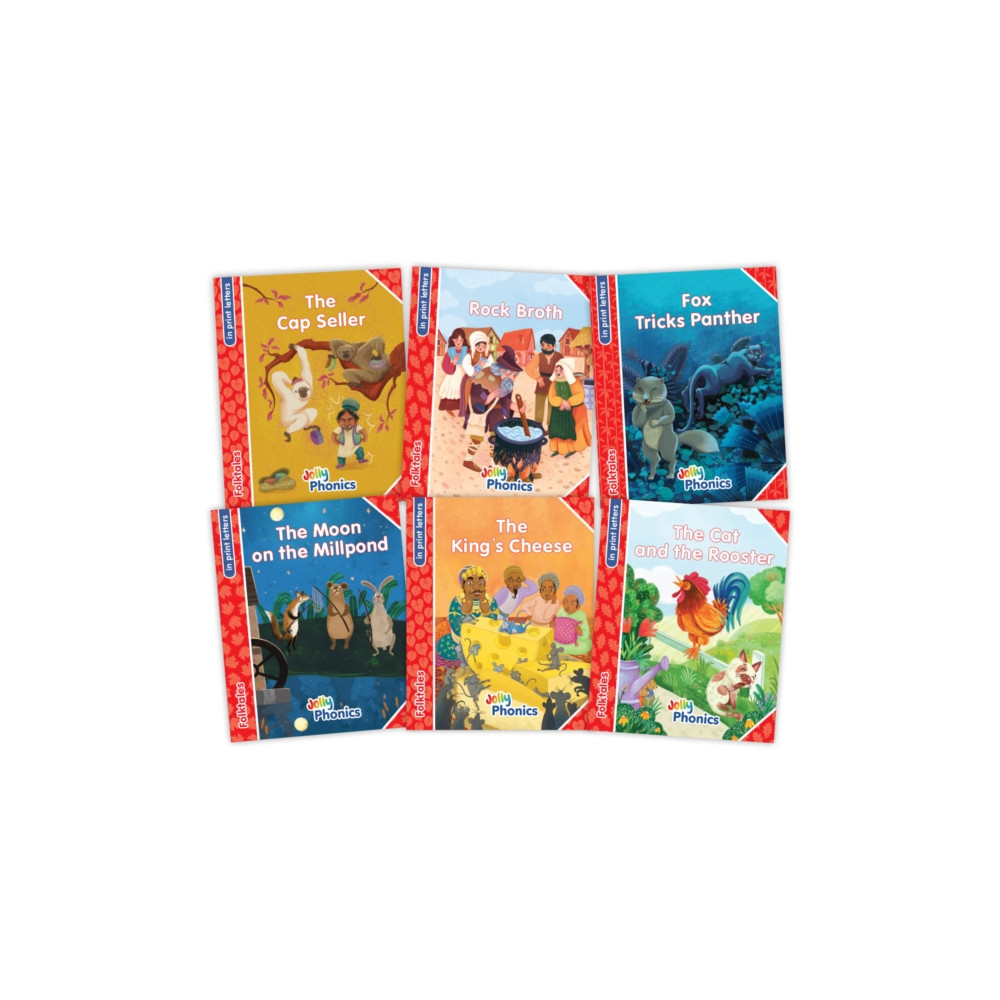Produktbild för Jolly Phonics Folktales Red Readers (Level 1) Complete Set (1-6) (häftad, eng)