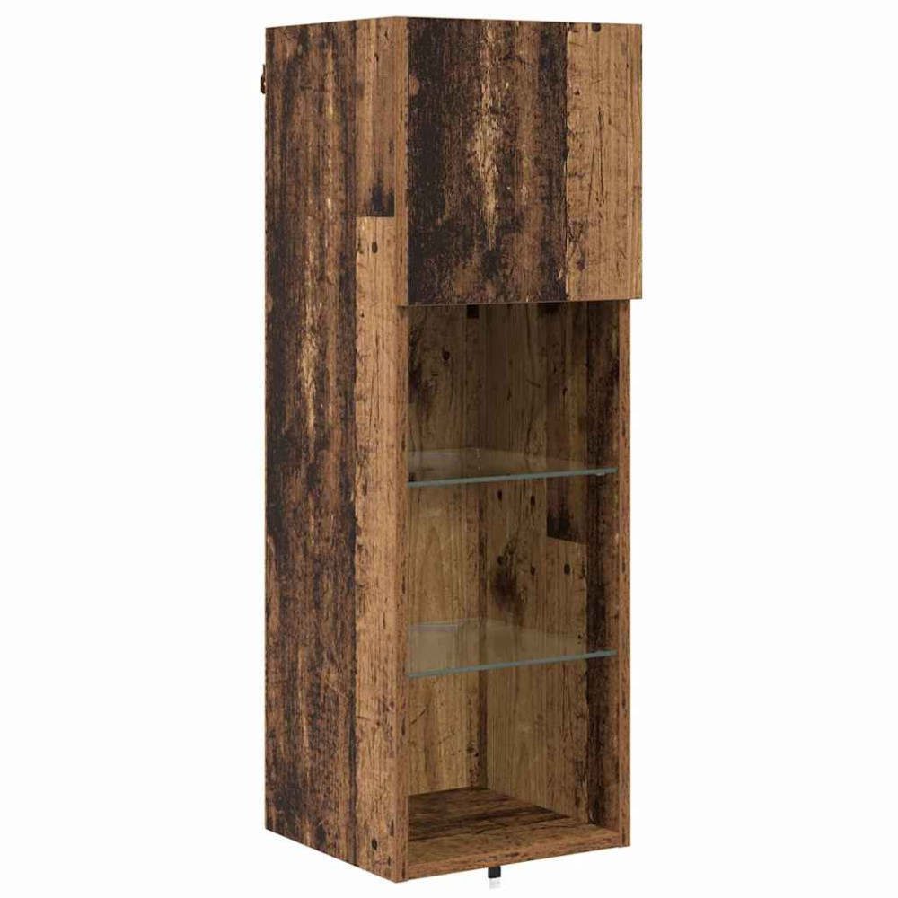 Produktbild för TV Vägg Enheter Väggmonterad 4 pcs Gammalt trä Konstruerat trä