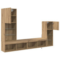 Produktbild för TV Vägg Enheter 4 pcs Artisan Ek Konstruerat trä