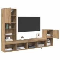 Produktbild för TV Vägg Enheter 4 pcs Artisan Ek Konstruerat trä