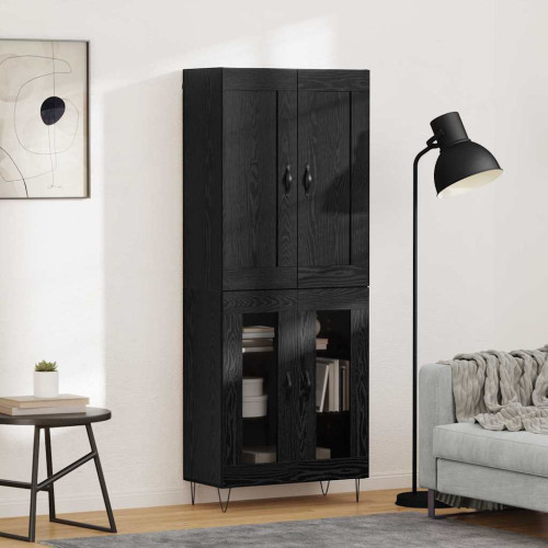 vidaXL Skåp Svart Ek 69,5 x 34 x 180 cm Konstruerat trä