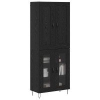 Produktbild för Skåp Svart Ek 69,5 x 34 x 180 cm Konstruerat trä