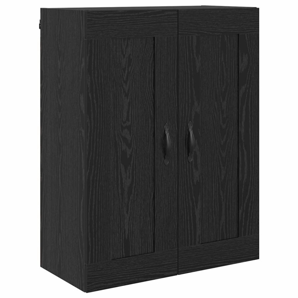 Produktbild för Skåp Svart Ek 69,5 x 34 x 180 cm Konstruerat trä