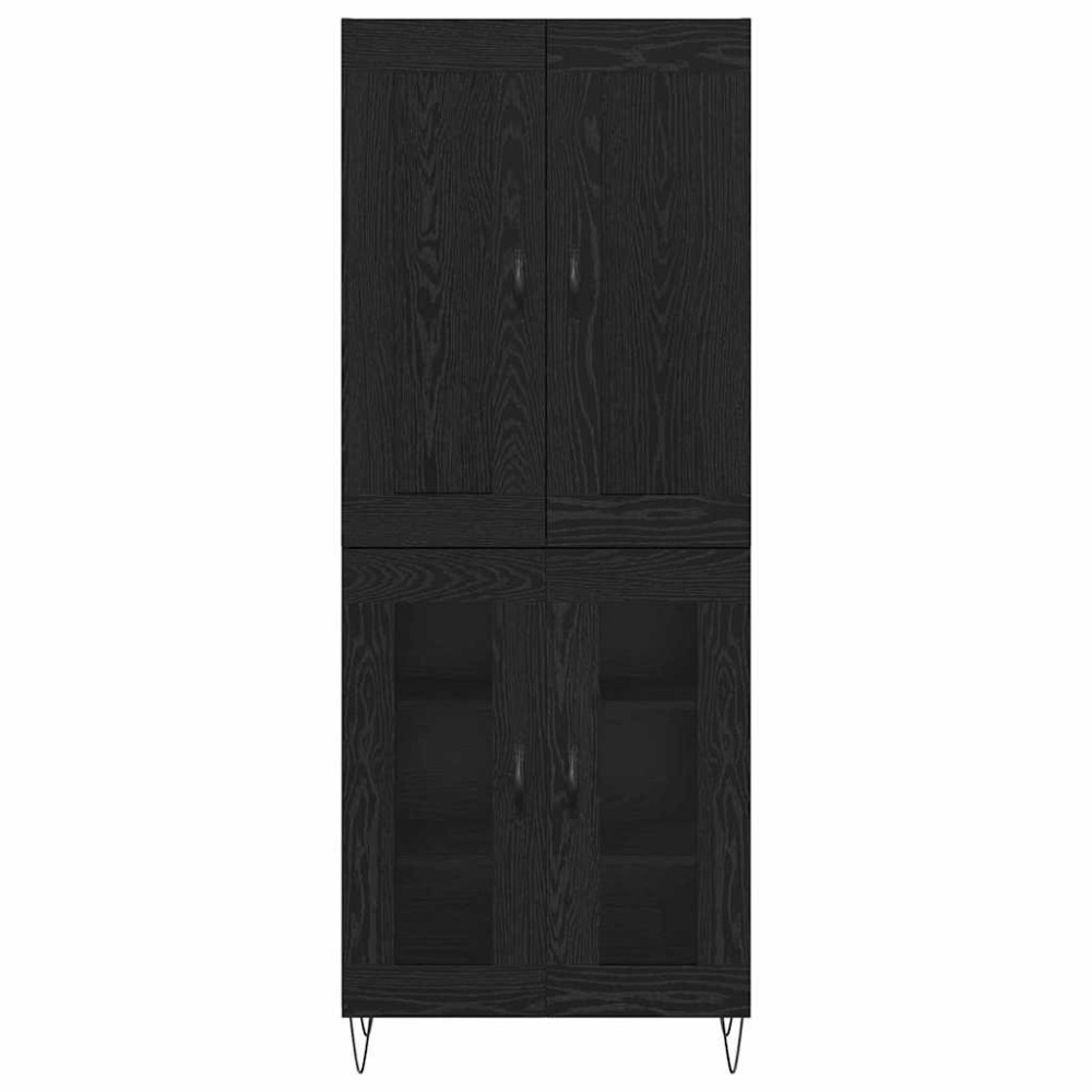 Produktbild för Skåp Svart Ek 69,5 x 34 x 180 cm Konstruerat trä