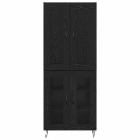 Produktbild för Skåp Svart Ek 69,5 x 34 x 180 cm Konstruerat trä